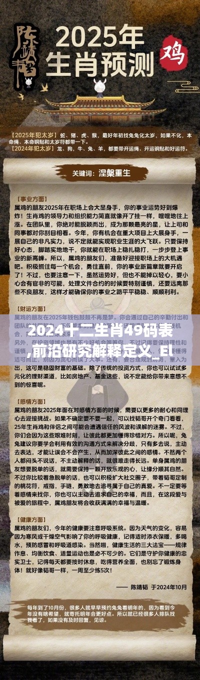 2024十二生肖49码表,前沿研究解释定义_Elite24.113-1