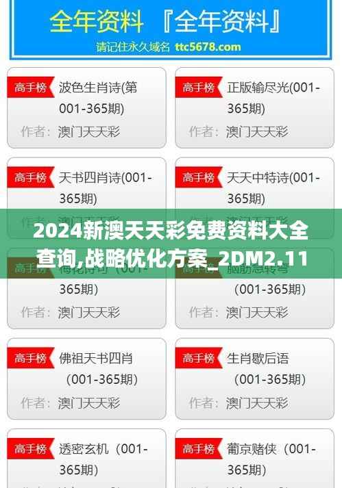 2024新澳天天彩免费资料大全查询,战略优化方案_2DM2.113