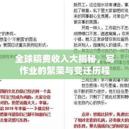 全球稿费收入大揭秘,写作业的繁荣与变迁历程
