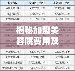 揭秘加盟美容院费用及关键考量因素!