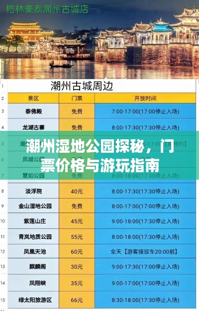 潮州湿地公园探秘,门票价格与游玩指南